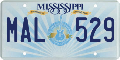 MS license plate MAL529
