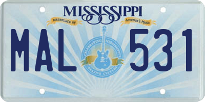 MS license plate MAL531