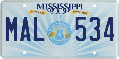 MS license plate MAL534