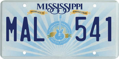 MS license plate MAL541
