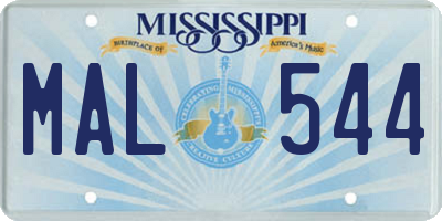 MS license plate MAL544