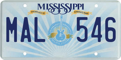 MS license plate MAL546