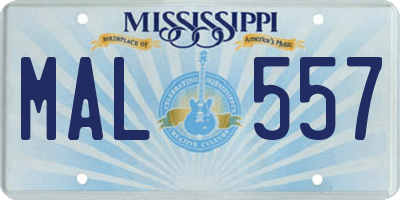 MS license plate MAL557