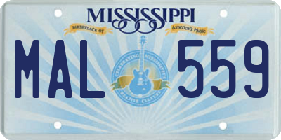 MS license plate MAL559