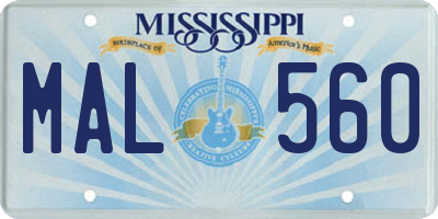 MS license plate MAL560