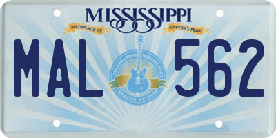 MS license plate MAL562