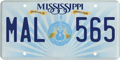 MS license plate MAL565