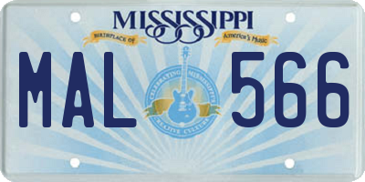 MS license plate MAL566
