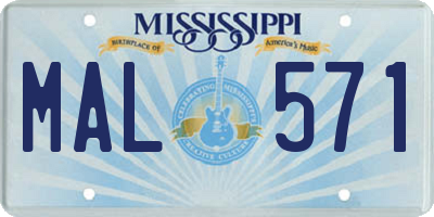 MS license plate MAL571