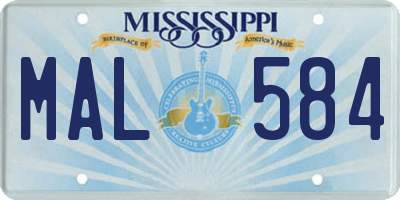 MS license plate MAL584