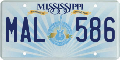 MS license plate MAL586