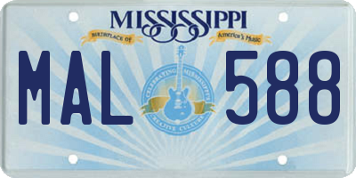 MS license plate MAL588
