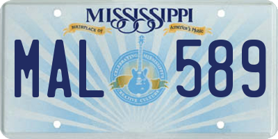 MS license plate MAL589