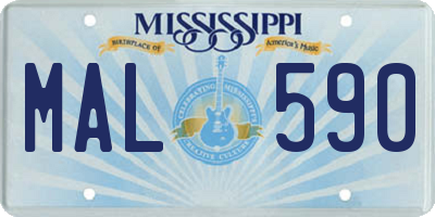 MS license plate MAL590