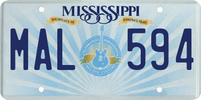 MS license plate MAL594