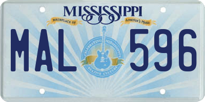 MS license plate MAL596