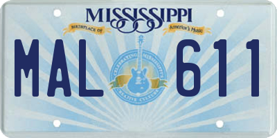 MS license plate MAL611