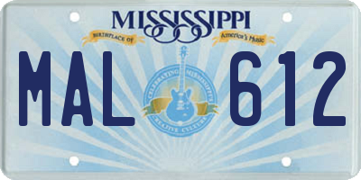 MS license plate MAL612