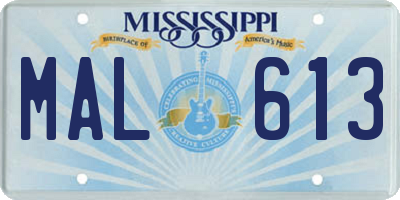 MS license plate MAL613