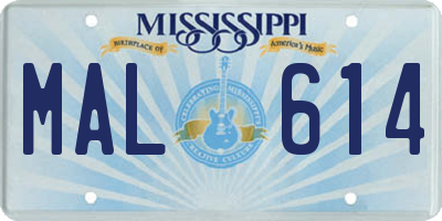 MS license plate MAL614