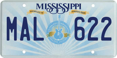 MS license plate MAL622