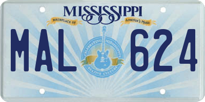 MS license plate MAL624