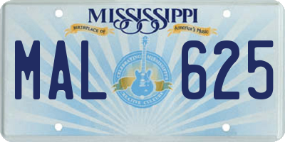 MS license plate MAL625
