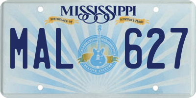 MS license plate MAL627