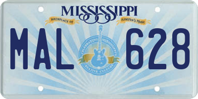MS license plate MAL628