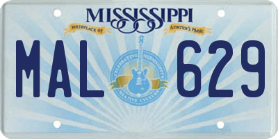 MS license plate MAL629