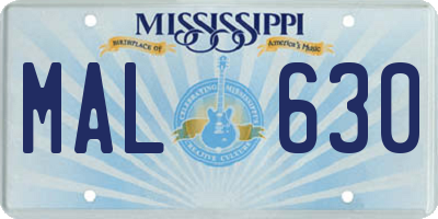 MS license plate MAL630