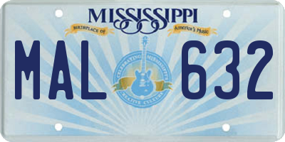 MS license plate MAL632