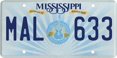 MS license plate MAL633