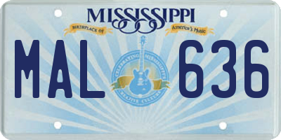 MS license plate MAL636