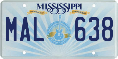 MS license plate MAL638