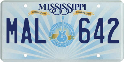 MS license plate MAL642