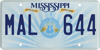MS license plate MAL644