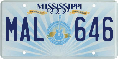 MS license plate MAL646