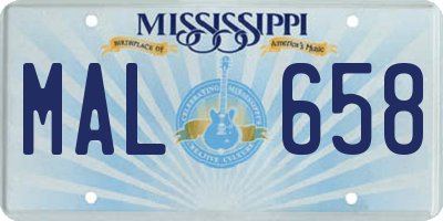 MS license plate MAL658