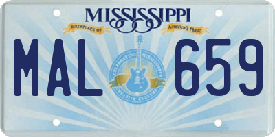 MS license plate MAL659