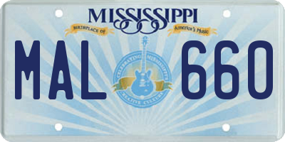 MS license plate MAL660