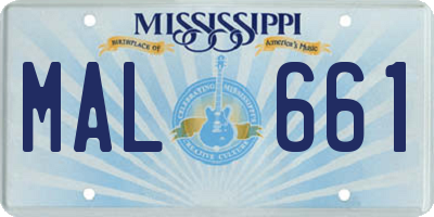 MS license plate MAL661