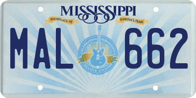 MS license plate MAL662