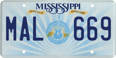 MS license plate MAL669