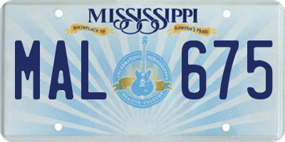 MS license plate MAL675
