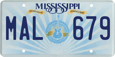 MS license plate MAL679