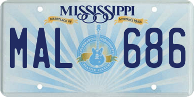 MS license plate MAL686