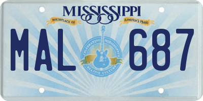 MS license plate MAL687