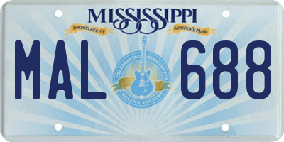 MS license plate MAL688