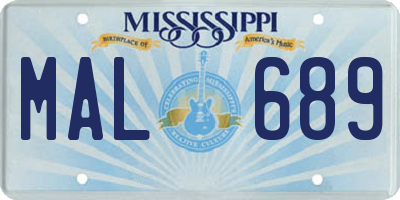 MS license plate MAL689